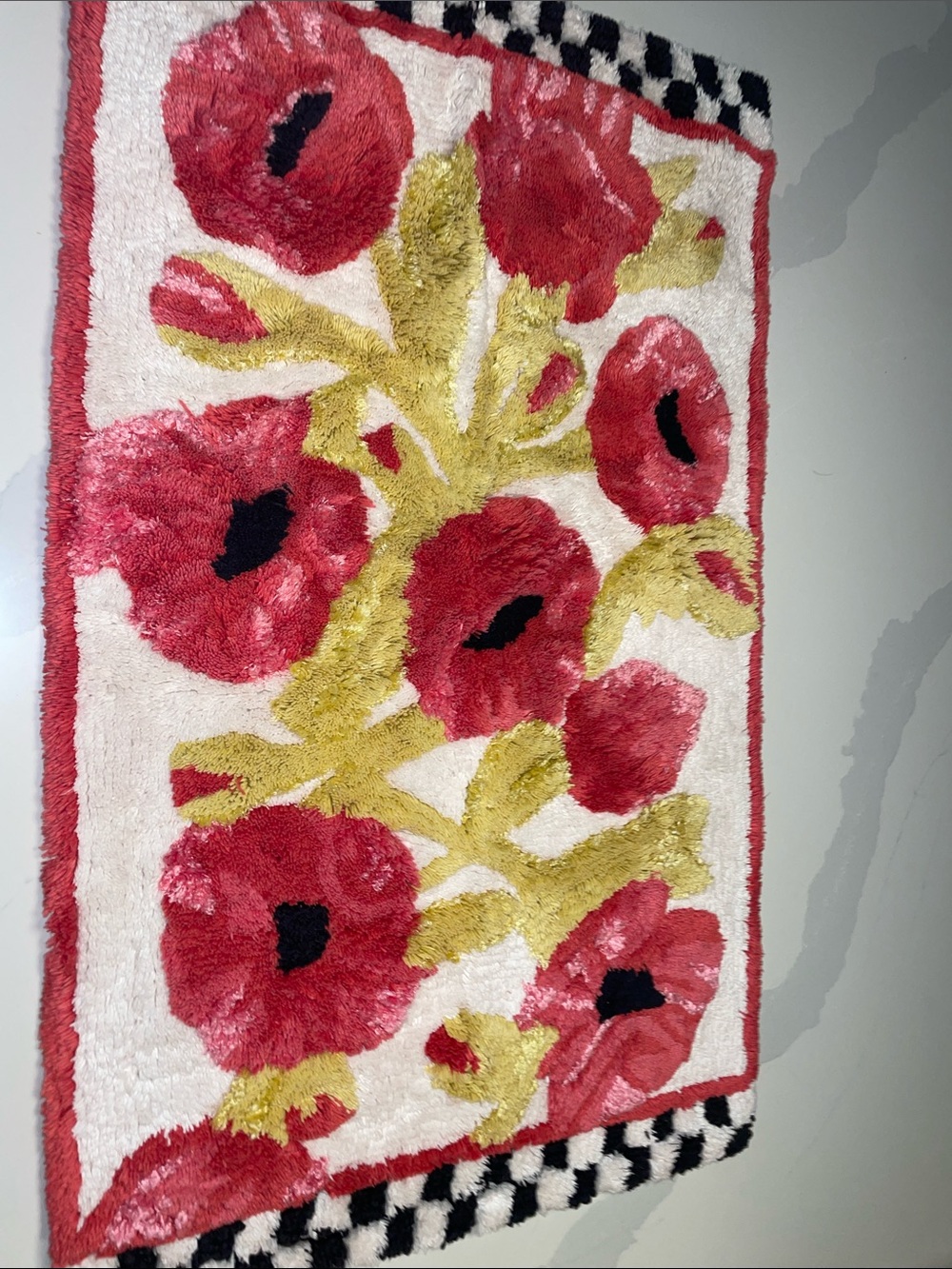 Mackenzie Childs Poppy Bath Rug 21x34”